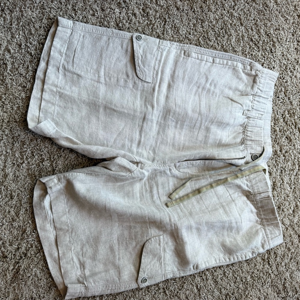 Caribbean Beige Linen Shorts